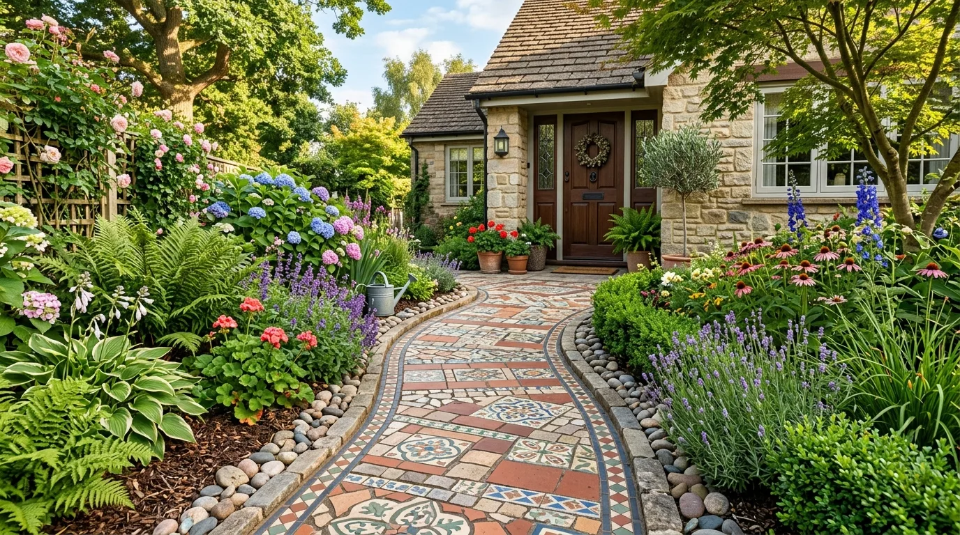 Symmetrical Walkway Planting